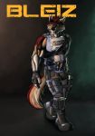  absurd_res anthro armor bleiz canid canine canis futuristic gear hc_svnt_dracones hi_res male mammal military muscular muscular_anthro muscular_male police science_fiction silverferak solo tactical wolf 