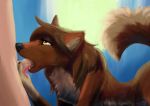  a_dusty_wolf anthro balls canid canine canis duo dusky_(muskydusky) fellatio female female_focus female_penetrated genitals half-closed_eyes hi_res holding_balls human human_on_anthro interspecies male male/female male_penetrating male_penetrating_anthro male_penetrating_female mammal narrowed_eyes oral penetration penile romantic_couple sex wolf 