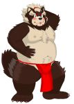  2020 9dtq0 absurd_res anthro asian_clothing belly blush brown_body brown_fur bulge canid canine clothing east_asian_clothing fundoshi fur goemon_(tas) hi_res japanese_clothing kemono male mammal moobs nipples overweight overweight_anthro overweight_male raccoon_dog simple_background solo tanuki tokyo_afterschool_summoners underwear video_games white_background 