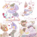  &lt;3 1:1 2020 animal_crossing anthro avian blush bottomwear bovid bovine canid canine canis cattle clothing domestic_cat erik_(animal_crossing) felid feline felis group hug lobo_(animal_crossing) male male/male mallary_(animal_crossing) mammal nintendo pants pompom_(animal_crossing) purrl_(animal_crossing) rodeo_(animal_crossing) shirt sweater toaster_aaa topwear vic_(animal_crossing) video_games wolf 