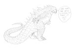  ambiguous_gender english_text feral godzilla godzilla_(series) hi_res kaiju line_art membrane_(anatomy) monochrome ramul scales scientific_instrument side_view simple_background solo spikes spikes_(anatomy) text thermometer toho weather_instrument webbed_hands white_background 