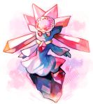  closed_mouth commentary creature diancie english_commentary gen_6_pokemon highres lady_kuki mythical_pokemon no_humans pink_eyes pink_theme pokemon pokemon_(creature) simple_background smile solo white_background 