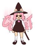  anthro blank_expression cartoon_network clothed clothing domestic_cat felid feline felis female hair hat headgear headwear hi_res mammal mangneto pink_hair solo sparkles standing summer_camp_island susie_(sci) wand witch_hat 