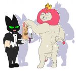  abstract_background anal_beads anthro balls beauty_mark bell black_body black_fur bow_tie butler butt cartoon_network clothing crown dildo domestic_cat duo felid feline felis flaccid fur genitals green_eyes hypnosis jerseydevil king king_snugglemagne_xxv lion male male/male mammal mao_mao:_heroes_of_pure_heart mind_control nude pantherine penis ringing_bell royalty sex_toy sheriff_mao_mao_mao spiral_background suit 