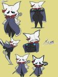  3:4 arthropod big_breasts blue_nipples blush breasts cloak clothed clothing female hi_res hollow_knight insect jyto miriam_(hk_fan_character) nail_(weapon) nipples non-mammal_breasts protagonist_(hollow_knight) short_stack solo team_cherry vessel_(species) video_games 