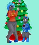  absurd_res anthro beverage blush breasts cassandra_(momiji) christmas christmas_tree clothed clothing coffee duo english_text female feral folgers fur gift googly_eyes hair hi_res holidays male male/female meme momiji_werefox mother mother_and_child mother_and_son nintendo parent parent_and_child plant pok&eacute;mon pok&eacute;mon_(species) ring saturday_night_live shirt simple_background smile son sweater text text_on_clothing text_on_shirt text_on_sweater text_on_topwear topwear tree video_games xander_(momiji) zoroark zorua 