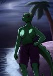  absurd_res argonian bethesda_softworks biobrony breasts clothing exposed_breasts female hi_res night_time scalie solo swimwear the_elder_scrolls video_games 