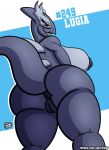  2020 anthro anus areola big_breasts big_butt blue_body breasts butt butt_focus chubby_anthro chubby_female curvy_figure female genitals hi_res legendary_pok&eacute;mon looking_at_viewer looking_back lugia nintendo nipples plump_labia pok&eacute;mon pok&eacute;mon_(species) pussy red_eyes shadow_lugia shadow_pok&eacute;mon signature sketchybug solo text thick_thighs url video_games voluptuous 