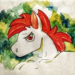  1:1 anthro equid equine horse icon kouhaku773 low_res male mammal painting_(artwork) portrait solo traditional_media_(artwork) watercolor_(artwork) 