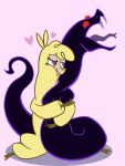  &lt;3 3:4 alpaca better_version_at_source camelid cuddles_(tfh) fangs female fur hug male mammal paprika_paca_(tfh) purple_body purple_fur purple_skin red_eyes reptile scalie size_difference smile snake them&#039;s_fightin&#039;_herds tongue tongue_out war_dyn27 yellow_body yellow_fur 