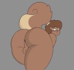  [josel] angry anthro anus backsack balls big_butt brown_body brown_fur butt curvy_figure eyewear fur genitals glasses hair hi_res huge_butt male mammal raised_tail rear_view rodent sciurid solo thick_thighs tilo([josel]) wide_hips 