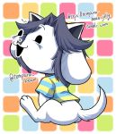  clothed clothing fur hair mammal tem temmie_(undertale) text undertale video_games white_body white_fur 