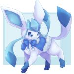  blue_eyes capelet clothed_pokemon commentary full_body fur-trimmed_capelet fur_trim gen_4_pokemon glaceon highres komunyan looking_to_the_side no_humans paws pokemon pokemon_(creature) solo toes 