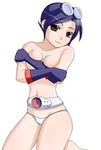  artist_request belt covering covering_breasts gloves lowres may_lee panties snk solo the_king_of_fighters topless underwear 