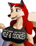  anthro anthrofied balto_(film) big_breasts breasts brown_eyes brown_nose canid canine canis clothed clothing digital_media_(artwork) domestic_dog el-loko english_text female fur huge_breasts jenna_(balto) mammal multicolored_body multicolored_fur open_mouth red_body red_fur shirt simple_background smile solo tank_top teeth text tongue topwear two_tone_body two_tone_fur white_background white_body white_fur 
