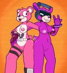  &lt;/3 &lt;3 &lt;3_eyes 2020 anthro anthro_on_anthro big_breasts black_nose bracelet breast_grab breasts clothing cuddle_team_leader devil_horns_(gesture) dj_bop epic_games eyes_closed eyewear female female/female fortnite fur genitals gesture gloves goggles grin hair hand_on_breast hand_on_hand handwear headgear headphones headset heart_marking hi_res hip_grab intraspecies jewelry knee_pads mammal mostly_nude nipples open_mouth pink_body pink_eyes pink_fur pink_hair pink_nipples purple_body purple_fur purple_gloves purple_hair purple_inner_ear purple_nose pussy smile standing straps ultilix ursid video_games white_body white_fur 