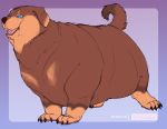  2020 brown_body brown_fur canid canine canis conditional_dnp domestic_dog feral fur mammal nakoo obese open_mouth overweight 