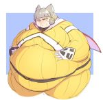  2020 animal_humanoid belly big_belly breasts cat_humanoid clothed clothing felid felid_humanoid feline feline_humanoid female fully_clothed grey_hair hair hand_on_stomach humanoid mammal mammal_humanoid morbidly_obese morbidly_obese_female morbidly_obese_humanoid nia_(xenoblade) obese obese_female obese_humanoid overweight overweight_female overweight_humanoid simple_background solo subakitsu xenoblade_chronicles_2 yellow_clothing yellow_eyes 