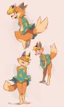 2020 animal_crossing anthro audie_(animal_crossing) bottomless butt canid canine canis clothed clothing dipstick_tail edtropolis eyes_closed female fur hi_res mammal multicolored_tail multiple_poses nintendo open_mouth open_smile orange_body orange_fur pose signature simple_background smile solo video_games wolf 