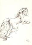  2020 animal_genitalia animal_pussy anthro breasts equid equine equine_anus equine_pussy female genitals hair hi_res hooves horse horseshoe looking_back mammal nude pussy rear_view scale_(artist) solo 