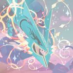  8r00t4l cloud commentary dragon eastern_dragon english_commentary gen_3_pokemon legendary_pokemon mega_pokemon mega_rayquaza pokemon rayquaza sky sparkle 