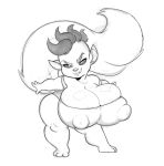  anthro big_breasts breasts cleavage clothed clothing daredemon7000 female hi_res huge_breasts mammal monochrome nipple_outline rodent sciurid short_stack simple_background solo white_background 