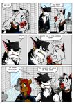 aardwolf amber_(clusterskulls) angry anthro bathroom black_clothing black_hair black_jacket black_nose black_shirt black_stripes black_tank_top black_topwear blood bloody_mouth bodily_fluids bracing_for_impact brown_body brown_fur canid canine canis clothing clusterskulls collar comic comic_page crater dialogue domestic_dog domestic_ferret ear_piercing ear_ring english_text female fur group hair hat headgear headwear hyaenid jacket magra_(clusterskulls) male mammal mullet mustela mustelid musteline nosebleed piercing pink_inner_ear public_restroom rage_face red_hair shirt sink speech_bubble steve_(clusterskulls) stripes tank_top tears tears_of_pain text tile_wall topwear white_body white_fur wounded yellow_teeth 