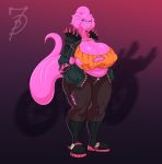  absurd_res alien big_breasts breasts cleavage clothed clothing daredemon7000 diana_(daredemon7000) female hi_res huge_breasts nipple_outline not_furry pink_body slightly_chubby solo 