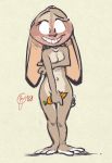  2019 3_toes anthro barefoot biped blush breasts carrot covering covering_breasts covering_crotch covering_self disney ears_down edtropolis embarrassed female food holding_food holding_object judy_hopps lagomorph leporid mammal navel nude pivoted_ears plant rabbit simple_background solo standing toes vegetable zootopia 