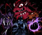  bowser claws crossed_arms evil_smile fangs final_fantasy final_fantasy_vii ganondorf glaring glowing_fist highres horns mario_(series) metroid rariatto_(ganguri) ridley sephiroth shaded_face smile spiked_shell super_mario_bros. super_smash_bros. the_legend_of_zelda the_legend_of_zelda:_ocarina_of_time wings 