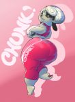  anthro barefoot big_butt breasts butt canid canine canis clothed clothing conditional_dnp curvy_figure domestic_dog female freckles hair hi_res huge_butt legwear mammal midriff pink_background pose side_boob simple_background solo sportswear thick_thighs tights under_boob voluptuous white_hair xopachi yoga_pants 