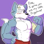  anthro canid canine canis clothing digital_media_(artwork) english_text fizzyjay fur hi_res looking_at_viewer male mammal meme muscular muscular_anthro muscular_male nintendo simple_background solo star_fox text underwear video_games wolf wolf_o&#039;donnell 