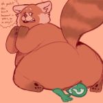  2020 aged_up ailurid anon anthro butt duo english_text female genitals mammal mei_(turning_red) obese overweight pussy red_panda shamenando text turning_red 