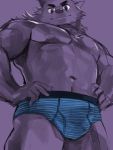  2020 absurd_res anthro barazoku bulge canid canine canis clothing domestic_dog hi_res humanoid_hands kemono kita_9999 male mammal navel nipples simple_background solo underwear 