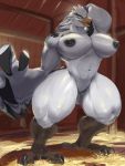  absurd_res anthro avian beak big_muscles big_nipples big_pecs bird bodily_fluids breasts breath_of_the_wild feathers featureless_crotch hi_res huge_muscles killioma male muscular muscular_anthro muscular_male nintendo nipples non-mammal_breasts pecs rito solo sweat talons teba_(tloz) the_legend_of_zelda thick_thighs video_games 