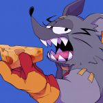  ._(pixiv) 1:1 anthro cheese clothing dairy_products eating food gloves handwear hi_res mad_rat_(character) mad_rat_dead male mammal murid murine rat rodent sharp_teeth solo teeth 