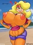  activision anthro bandicoot beach breasts clothing crash_bandicoot_(series) dialogue female mammal marsupial seaside sexyceaser12 solo tawna_bandicoot video_games 