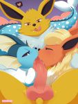  &lt;3 3:4 absurd_res ambiguous_gender animal_genitalia animal_penis big_penis blush bodily_fluids canine_penis collaborative collaborative_fellatio collaborative_sex eeveelution eyes_closed fellatio feral feral_on_feral flareon fur genitals group hi_res jolteon knot licking licking_lips looking_at_viewer male male/ambiguous narrowed_eyes neck_tuft nikkibunn nintendo nude oral oral_penetration penetration penile penis penis_lick pok&eacute;mon pok&eacute;mon_(species) saliva saliva_on_penis sex sweat teeth tongue tongue_out tuft vaporeon video_games 