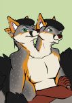  anthro bust_portrait canid canine crossed_arms fox grey_fox hi_res kian_redfang_(afrousjojo) male mammal multi_arm multi_ear multi_head multi_limb multi_tail portrait solo urocyon 