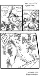  3_heads anthro athletic athletic_anthro back_muscles big_breasts big_muscles black_and_white breasts comic_page duo english_text female female/female fluffy fluffy_ears fluffy_hair fluffy_tail hair harpseal hi_res horn hydra jojo&#039;s_bizarre_adventure lagomorph leporid long_ears long_tail mammal meme menacing_(meme) menacing_approach monochrome multi_head multi_tail multiple_horns muscular muscular_female nude queenkaylatella rabbit shadow small_tail text tile_floor tongue tongue_hanging_out tongue_out viv_(lowkeytoast) walking walking_away walking_towards_viewer 