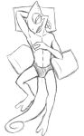  anthro barefoot black_and_white briefs chameleon clothed clothing hand_on_chest leon_powalski lizard lying male monochrome nintendo open_mouth pillow reptile scalie simple_background sketch solo star_fox teeth_showing thegreatmatsutzu topless underwear video_games white_background 