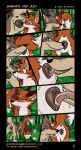  anatomically_correct anatomically_correct_genitalia anatomically_correct_pussy animal_genitalia animal_pussy anus aspen_(muskydusky) blush bodily_fluids brown_body brown_fur canid canine canine_pussy canis comic coyote cunnilingus duo english_text female female/female feral fluffy fluffy_tail forest fox fur genital_fluids genitals grass hi_res licking looking_pleasured mammal muskydusky oral orange_body orange_fur plant pussy pussy_juice rowan_(muskydusky) sex sniffing surprise text tongue tongue_out tree vaginal 