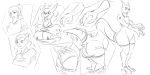  2020 anthro breasts digimon digimon_(species) female genitals growth guilmon hair human human_to_anthro koopacap mammal monochrome nipples open_mouth ponytail pussy sequence simple_background solo species_transformation standing surprise tail_growth thick_thighs transformation transformation_sequence white_background wide_hips 
