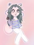  3:4 anthro clothed clothing hair hi_res mammal simple_background tem temmie_(undertale) undertale video_games white_body 