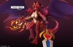  3_fingers 3_toes anthro breasts brunhilda_(dragalia_lost) claws countershade_torso countershading dialogue dragalia_lost dragon english_text female finger_claws fingers fire genitals hair long_hair melee_weapon membrane_(anatomy) membranous_wings nipples nude pussy red_body red_claws red_hair red_scales scales scalie shaded solo speech_bubble spread_wings sword text toe_claws toes watsup weapon wings yellow_eyes 