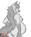  anthro belly breasts canid canine canis female hi_res mammal mightyena nicnak044 nintendo nipples pok&eacute;mon pok&eacute;mon_(species) pregnant side_boob sketch solo video_games 