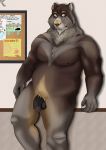  anthro chubby_male genitals hi_res male mammal nude office overweight overweight_anthro overweight_male penis pumex slightly_chubby solo ursid 