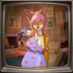  2020 50&#039;s 70&#039;s absurd_res anthro big_breasts blender3d blender_(software) blender_3d bracelet breasts canid canine clothed clothing condom digital_media_(artwork) dipstick_ears dipstick_tail female fox gloves_(marking) hi_res holding_condom holding_object housewife huge_filesize jewelry lips lipstick looking_at_viewer makeup mammal markings mature_anthro mature_female mommy_kink mother ms.fox multicolored_ears multicolored_tail nipple_slip nipples nitska nitska_bastet parent sexual_barrier_device smile solo 