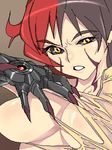  amaha_masane artist_request black_sclera breasts brown_hair lowres multicolored_hair red_hair solo torn_clothes transformation witchblade 