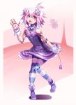  android dress eggplant highres joints mechanization neptune_(neptune_series) neptune_(series) purple_dress purple_eyes purple_hair robonep robot robot_joints 